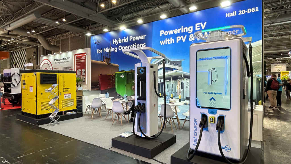 SCU EV charging solution in the exhibition